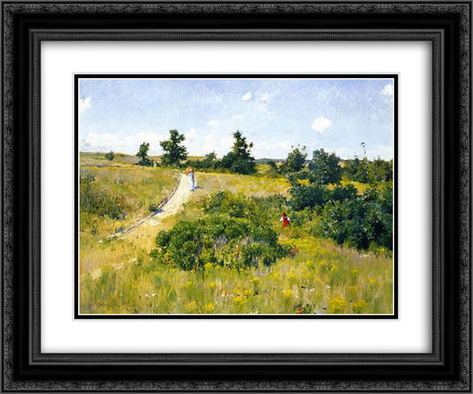 Shinnecock Landscape with Figures 24x20 Black Ornate Wood Framed Art Print Poster with Double Matting by Chase, William Merritt