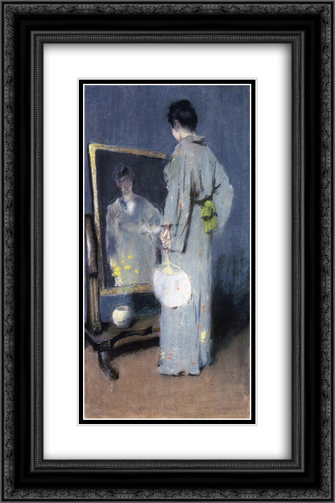 Study for Making Her Toilet 16x24 Black Ornate Wood Framed Art Print Poster with Double Matting by Chase, William Merritt