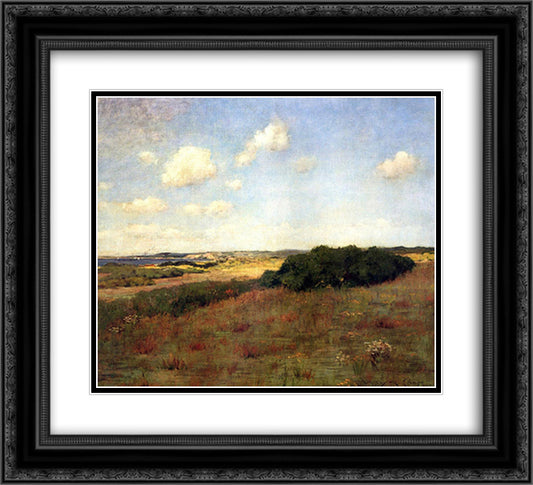 Sunlight and Shadow, Shinnecock Hills 22x20 Black Ornate Wood Framed Art Print Poster with Double Matting by Chase, William Merritt