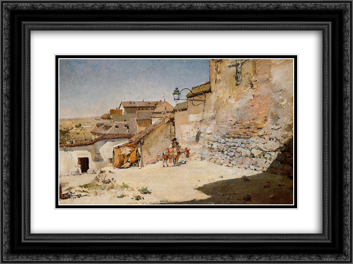 Sunny Spain 24x18 Black Ornate Wood Framed Art Print Poster with Double Matting by Chase, William Merritt