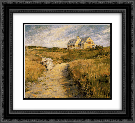 The Chase Homestead at Shinnecock 22x20 Black Ornate Wood Framed Art Print Poster with Double Matting by Chase, William Merritt