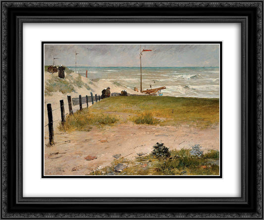 The Coast of Holland 24x20 Black Ornate Wood Framed Art Print Poster with Double Matting by Chase, William Merritt