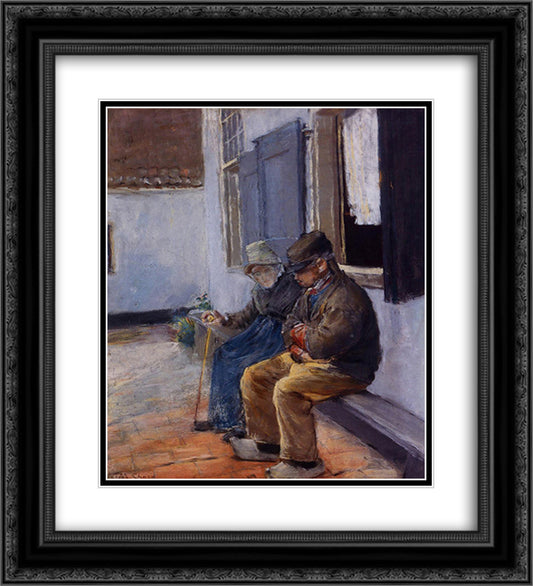 The Consultation 20x22 Black Ornate Wood Framed Art Print Poster with Double Matting by Chase, William Merritt