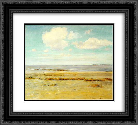 The Deserted Beach 22x20 Black Ornate Wood Framed Art Print Poster with Double Matting by Chase, William Merritt