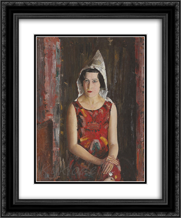 Girl From California 20x24 Black Ornate Wood Framed Art Print Poster with Double Matting by Grigoriev, Boris