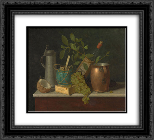 Just Dessert 22x20 Black Ornate Wood Framed Art Print Poster with Double Matting by Harnett, William Michael