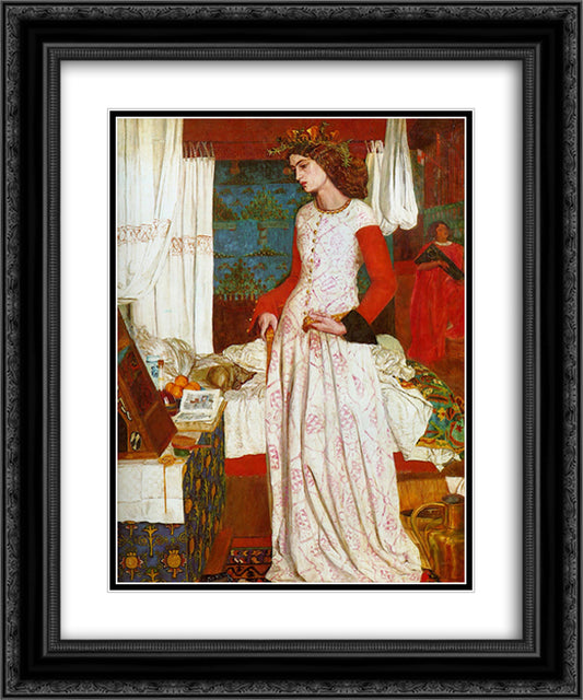 La belle Iseult 20x24 Black Ornate Wood Framed Art Print Poster with Double Matting by Morris, William