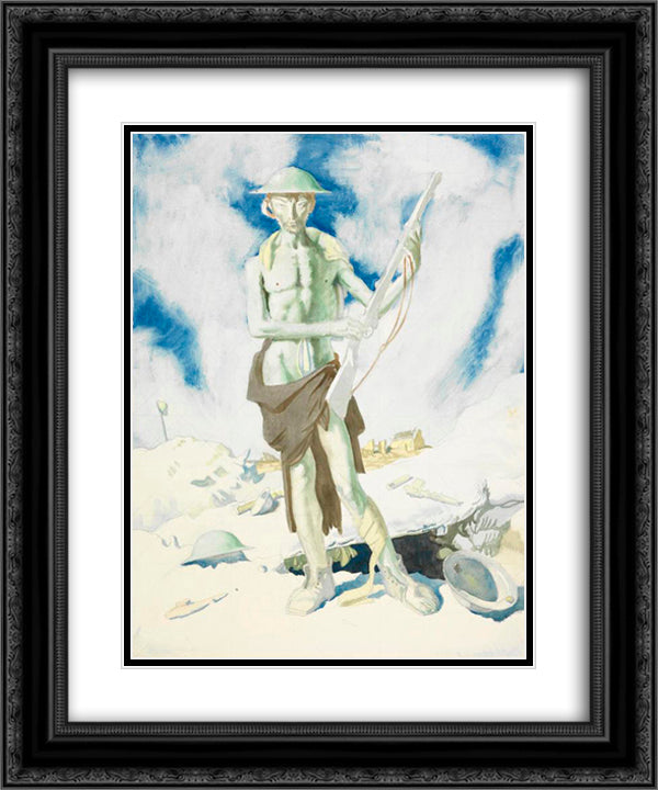Blown Up 1917 20x24 Black Ornate Wood Framed Art Print Poster with Double Matting by Orpen, William
