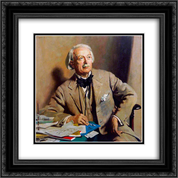 David Lloyd George, 1st Earl Lloyd-George of Dwyfor, Prime Minister 1927 20x20 Black Ornate Wood Framed Art Print Poster with Double Matting by Orpen, William