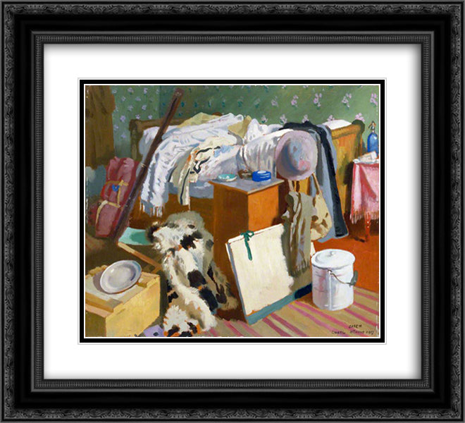My Work Room, Cassel 1917 22x20 Black Ornate Wood Framed Art Print Poster with Double Matting by Orpen, William