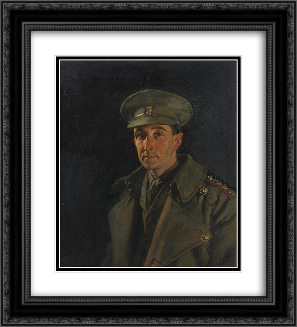 Portrait of Captain Wood of the Royal Inniskilling Fusiliers 1919 20x22 Black Ornate Wood Framed Art Print Poster with Double Matting by Orpen, William