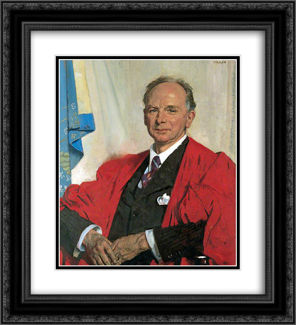 Professor Gregory Foster 20x22 Black Ornate Wood Framed Art Print Poster with Double Matting by Orpen, William