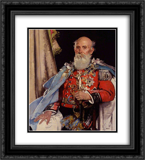 Reginald Brabazon, 12th Earl of Meath 1929 20x22 Black Ornate Wood Framed Art Print Poster with Double Matting by Orpen, William