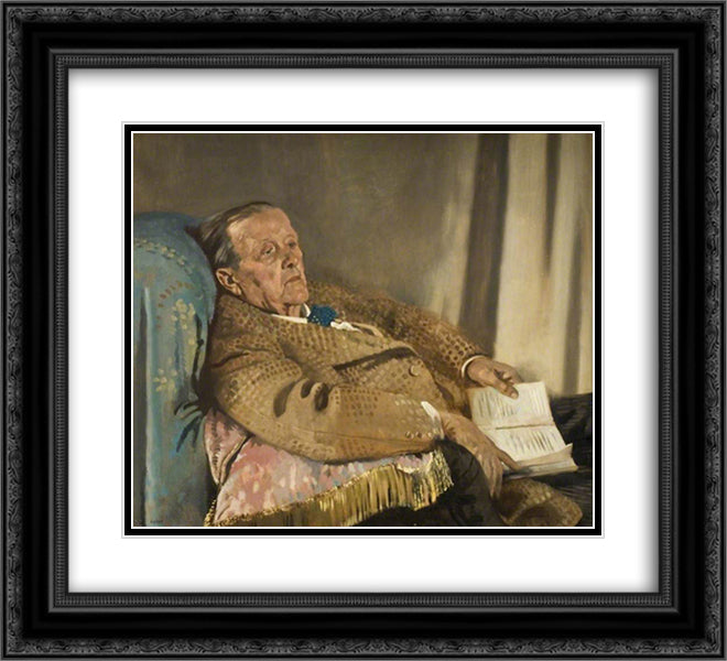 Sir Edwin Ray Lankester 1928 22x20 Black Ornate Wood Framed Art Print Poster with Double Matting by Orpen, William