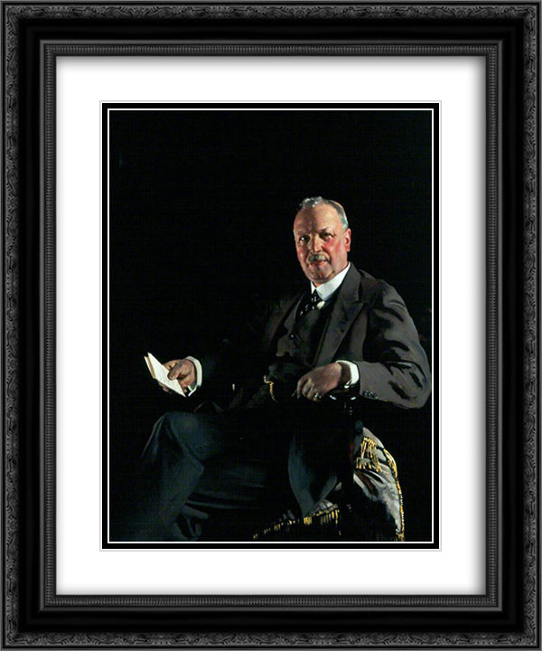 Sir Thomas Jaffrey, Bt, LLD, Chairman of Aberdeen Art Gallery Committee 1926 20x24 Black Ornate Wood Framed Art Print Poster with Double Matting by Orpen, William