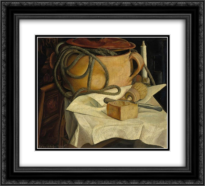 Still life 22x20 Black Ornate Wood Framed Art Print Poster with Double Matting by Grigoriev, Boris