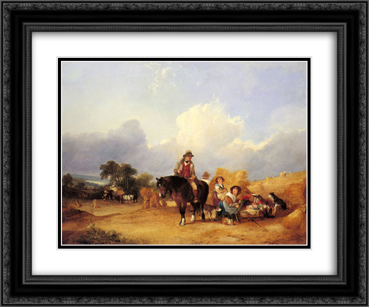 Harvest Time 24x20 Black Ornate Wood Framed Art Print Poster with Double Matting by Shayer, William