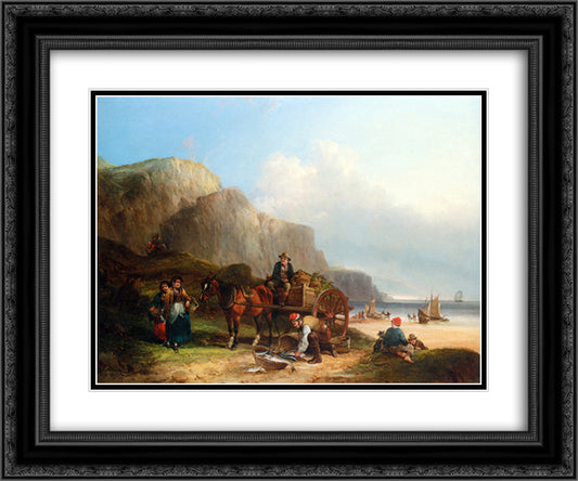 Scene in the Isle of Wight 24x20 Black Ornate Wood Framed Art Print Poster with Double Matting by Shayer, William