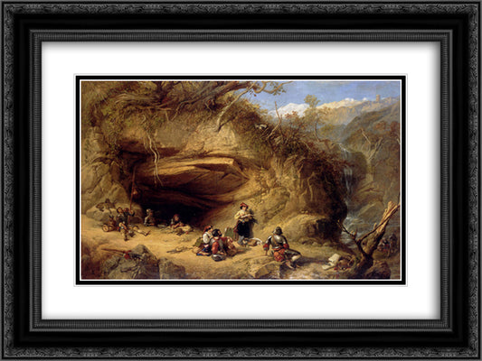 Scene Near Zeldkirch In The Tyrol 24x18 Black Ornate Wood Framed Art Print Poster with Double Matting by Shayer, William