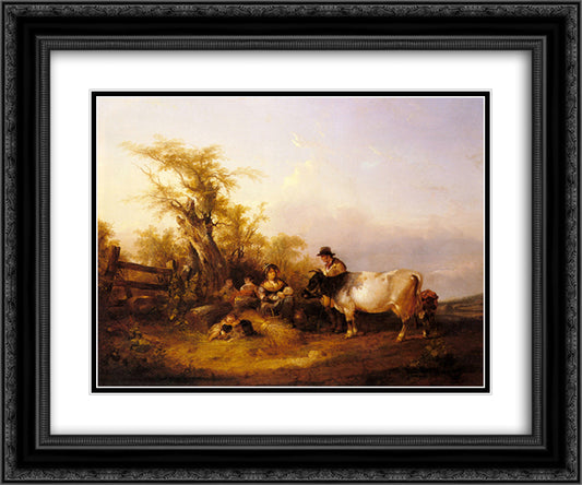 The Road To Market 24x20 Black Ornate Wood Framed Art Print Poster with Double Matting by Shayer, William