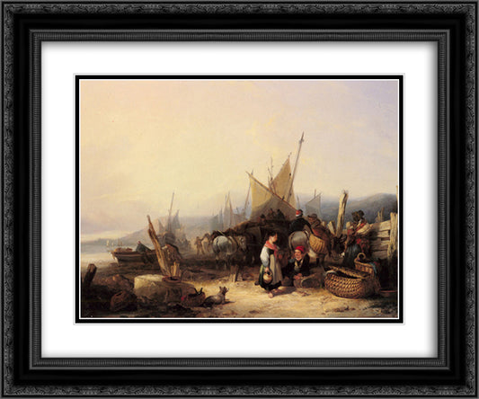 The Start Of The Day 24x20 Black Ornate Wood Framed Art Print Poster with Double Matting by Shayer, William