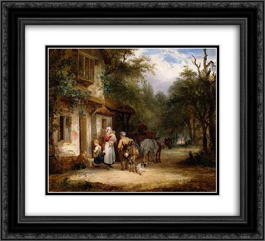 The Traveller's Rest 22x20 Black Ornate Wood Framed Art Print Poster with Double Matting by Shayer, William