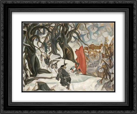 Winter. Red Hill in the realm of Berendey 24x20 Black Ornate Wood Framed Art Print Poster with Double Matting by Grigoriev, Boris