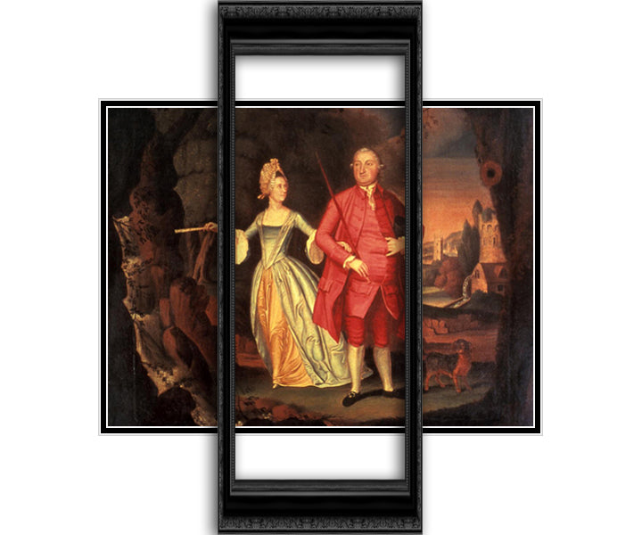 Gentleman and Wife 24x20 Black Ornate Wood Framed Art Print Poster with Double Matting by Williams, William