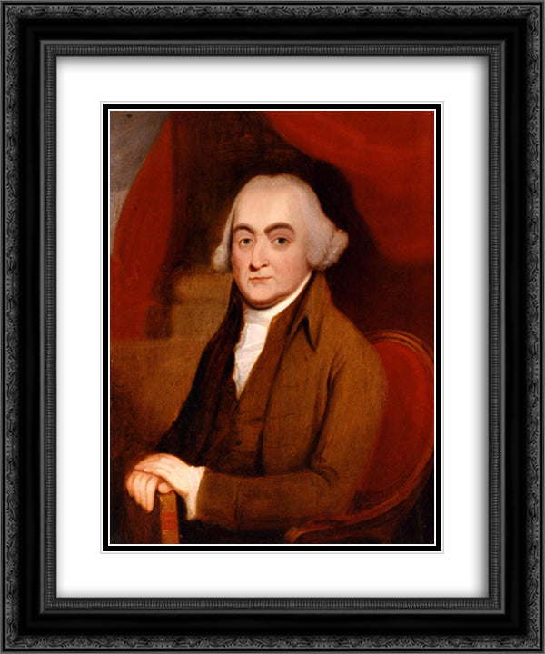 John Adams 20x24 Black Ornate Wood Framed Art Print Poster with Double Matting by Williams, William