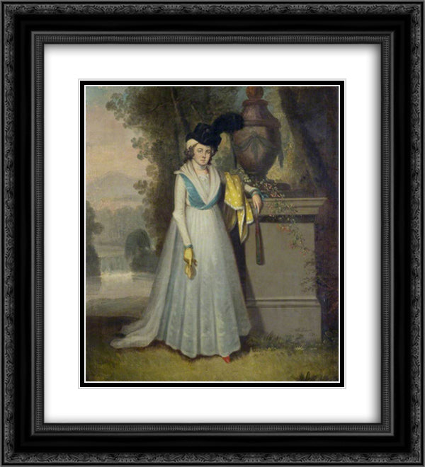 Portrait of a Lady 20x22 Black Ornate Wood Framed Art Print Poster with Double Matting by Williams, William