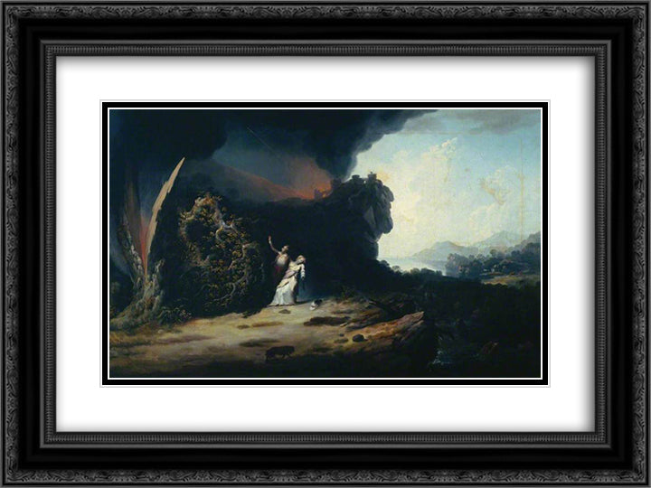 Thunderstorm with the Death of Amelia 24x18 Black Ornate Wood Framed Art Print Poster with Double Matting by Williams, William