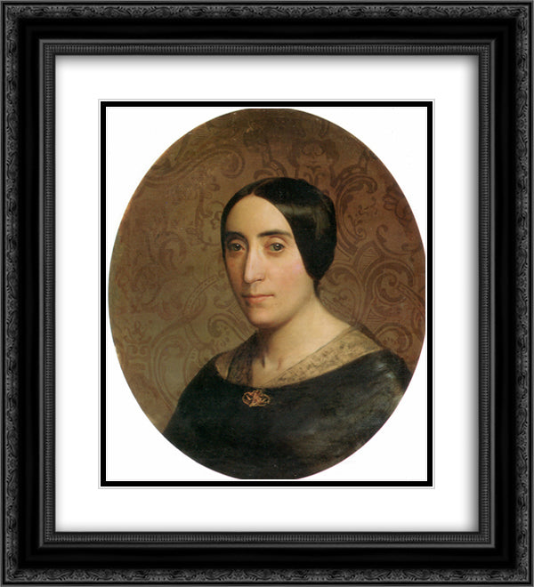 A Portrait of Amelina Dufaud 20x22 Black Ornate Wood Framed Art Print Poster with Double Matting by Bouguereau, William Adolphe
