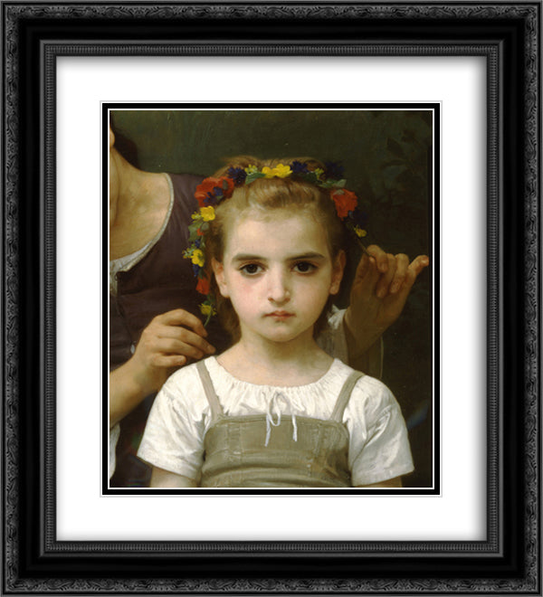 Adornment fields 20x22 Black Ornate Wood Framed Art Print Poster with Double Matting by Bouguereau, William Adolphe