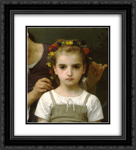 Adornment fields 20x22 Black Ornate Wood Framed Art Print Poster with Double Matting by Bouguereau, William Adolphe