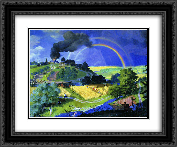 After the storm 24x20 Black Ornate Wood Framed Art Print Poster with Double Matting by Kustodiev, Boris