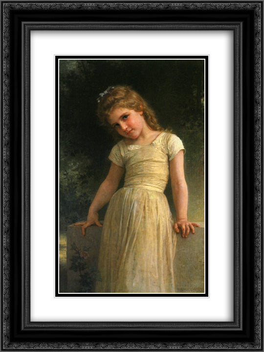 Elpieglerie 18x24 Black Ornate Wood Framed Art Print Poster with Double Matting by Bouguereau, William Adolphe