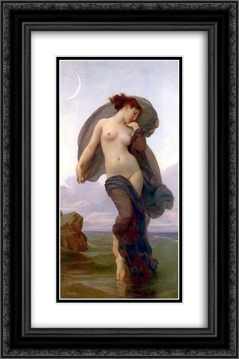 Evening Mood 16x24 Black Ornate Wood Framed Art Print Poster with Double Matting by Bouguereau, William Adolphe