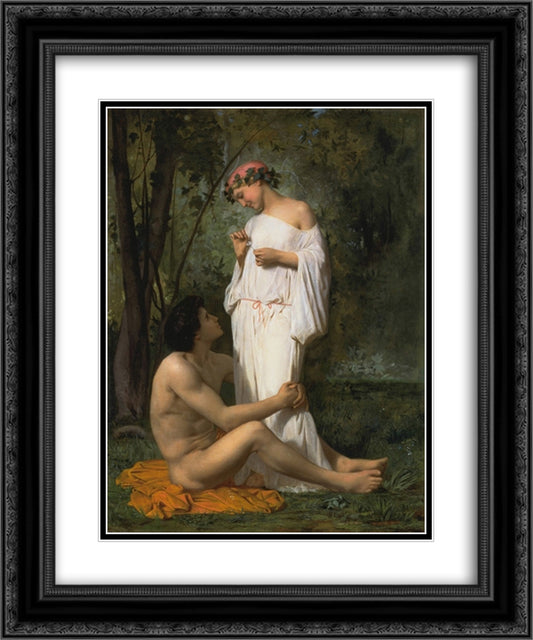 Idylle 20x24 Black Ornate Wood Framed Art Print Poster with Double Matting by Bouguereau, William Adolphe