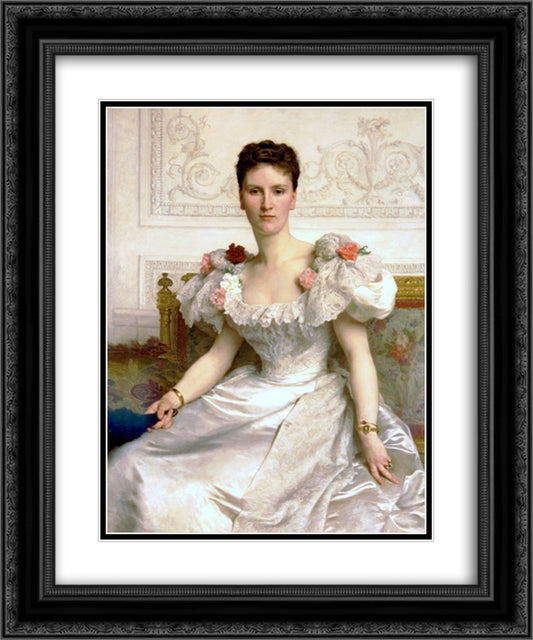 Madame la Comtesse de Cambaceres 20x24 Black Ornate Wood Framed Art Print Poster with Double Matting by Bouguereau, William Adolphe