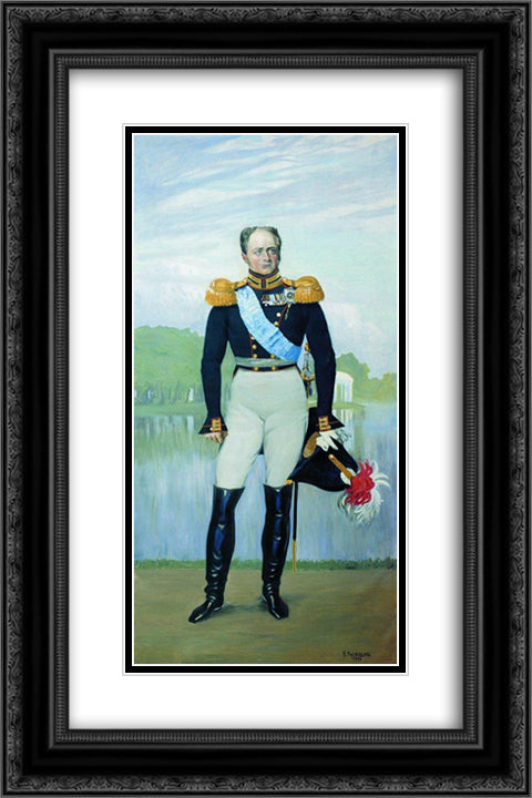 Alexander I 16x24 Black Ornate Wood Framed Art Print Poster with Double Matting by Kustodiev, Boris