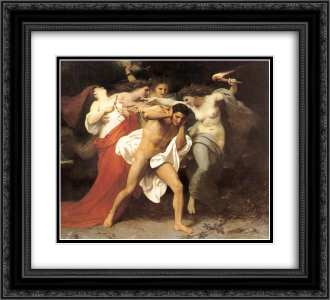 Orestes Pursued by the Furies 22x20 Black Ornate Wood Framed Art Print Poster with Double Matting by Bouguereau, William Adolphe