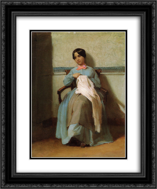 Portrait of Leonie Bouguereau 20x24 Black Ornate Wood Framed Art Print Poster with Double Matting by Bouguereau, William Adolphe