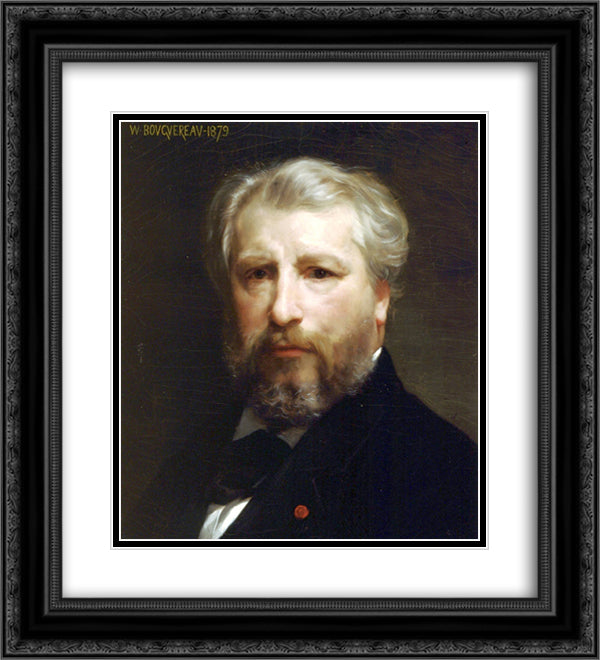 Portrait of the Artist 20x22 Black Ornate Wood Framed Art Print Poster with Double Matting by Bouguereau, William Adolphe