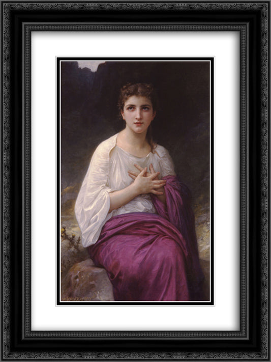 Psyche 18x24 Black Ornate Wood Framed Art Print Poster with Double Matting by Bouguereau, William Adolphe