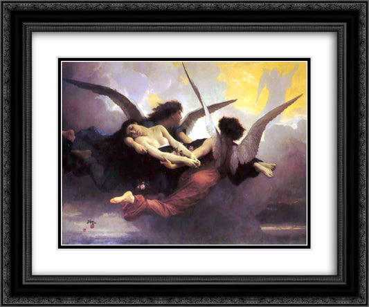 Soul Carried to Heaven 24x20 Black Ornate Wood Framed Art Print Poster with Double Matting by Bouguereau, William Adolphe