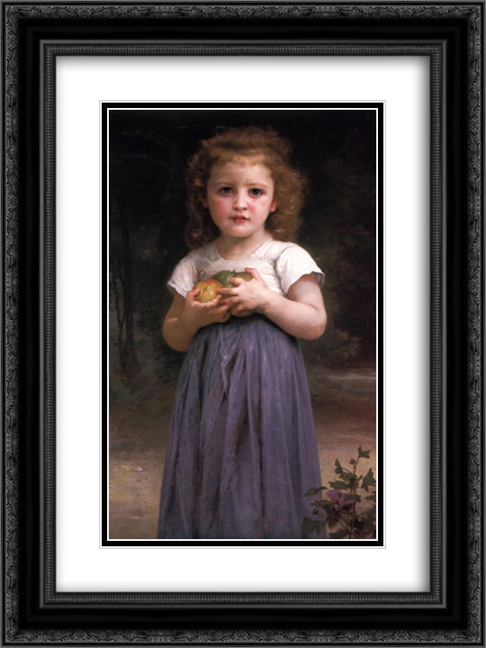 Teen and Children 18x24 Black Ornate Wood Framed Art Print Poster with Double Matting by Bouguereau, William Adolphe