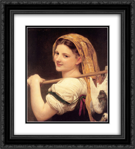 The return of the market 20x22 Black Ornate Wood Framed Art Print Poster with Double Matting by Bouguereau, William Adolphe