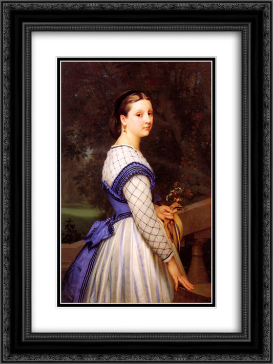 The Countess de Montholon 18x24 Black Ornate Wood Framed Art Print Poster with Double Matting by Bouguereau, William Adolphe