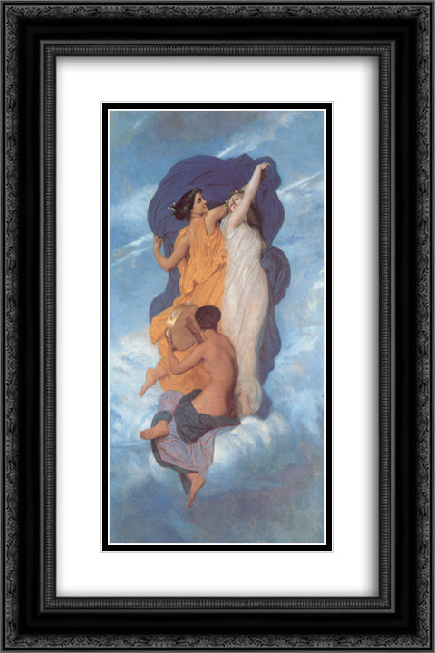 The Dance 16x24 Black Ornate Wood Framed Art Print Poster with Double Matting by Bouguereau, William Adolphe