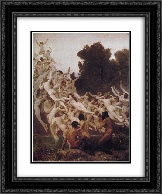 The Oreads 20x24 Black Ornate Wood Framed Art Print Poster with Double Matting by Bouguereau, William Adolphe